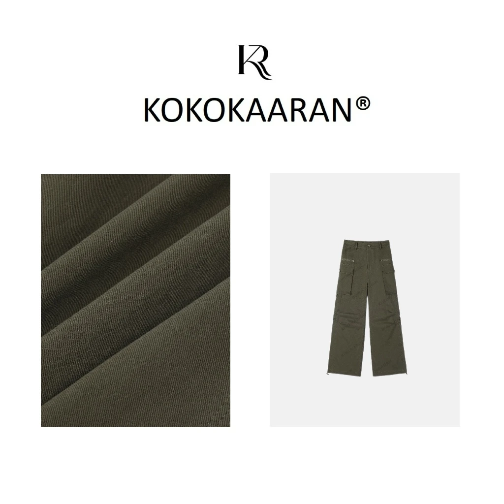 kokokaaran/可可咔伦‘’工装裤‘‘美式多口袋高腰显瘦阔腿裤SH24680