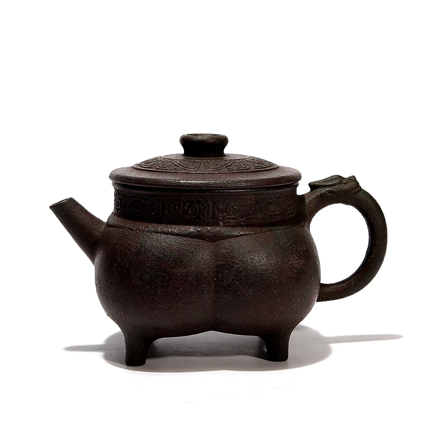衍古造器茶壶《夔龙纹仿青铜紫砂壶》紫泥200cc宜兴紫砂壶
