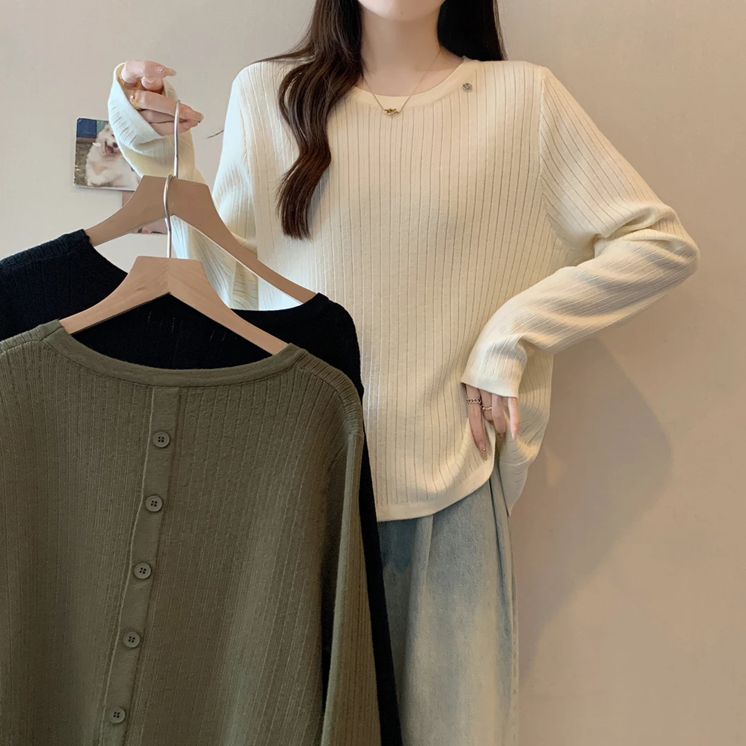 清大码女装春季设计感减龄针织衫胖mm设计感打底显瘦毛衣69275