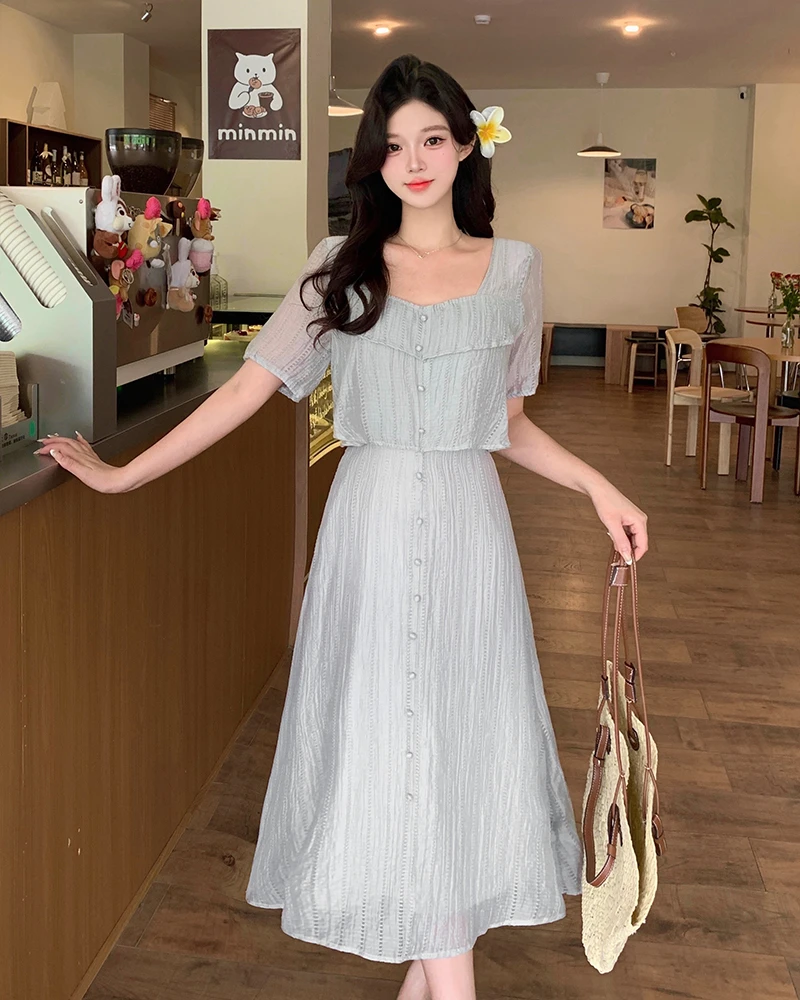 清63188大码女2025夏新款裙子显瘦气质裙子胖妹妹遮肉垂感连衣裙