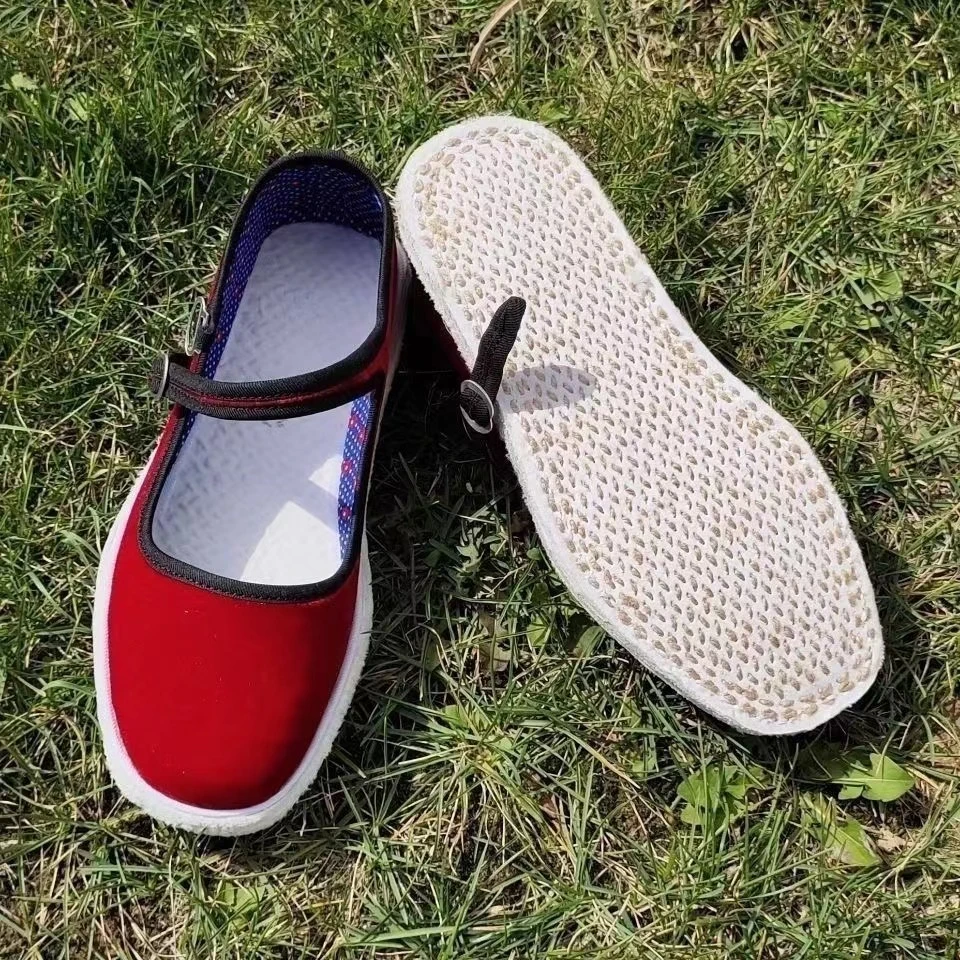 传统手工千层底布鞋-手工麻绳纳底-女士方口-结婚嫁妆陪嫁鞋
