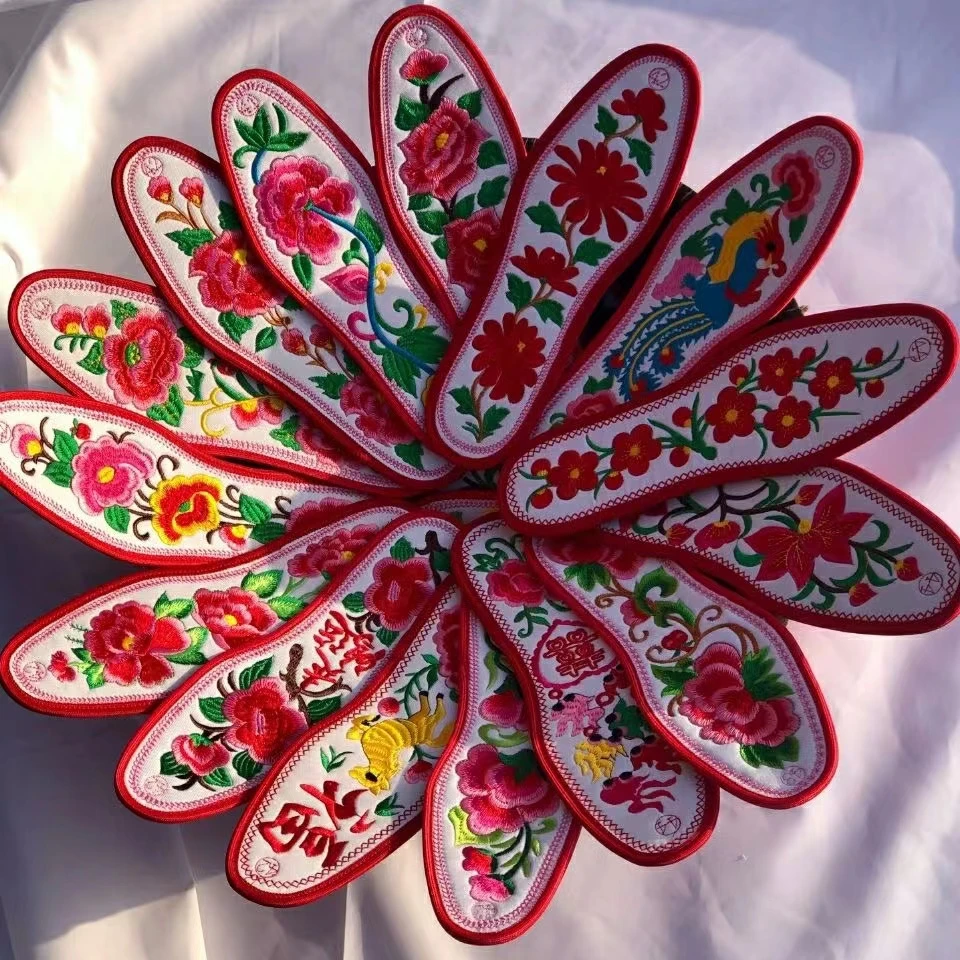 纯棉鞋垫透气吸汗鞋垫子绣花喜庆十字绣鞋