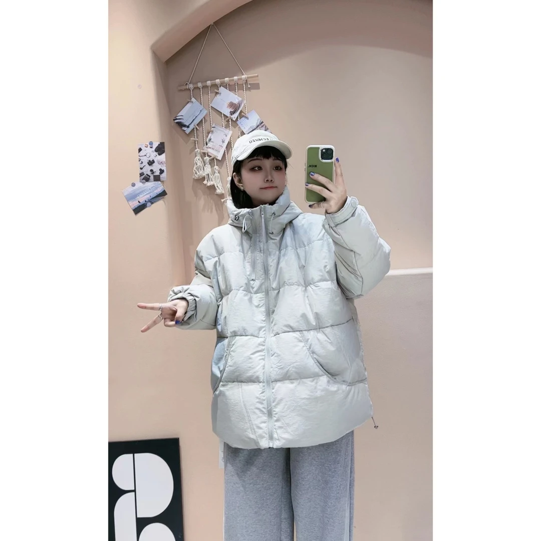 【双拉链】秋冬新款大码连帽设计感宽松显瘦休闲双拉链羽绒外套6038