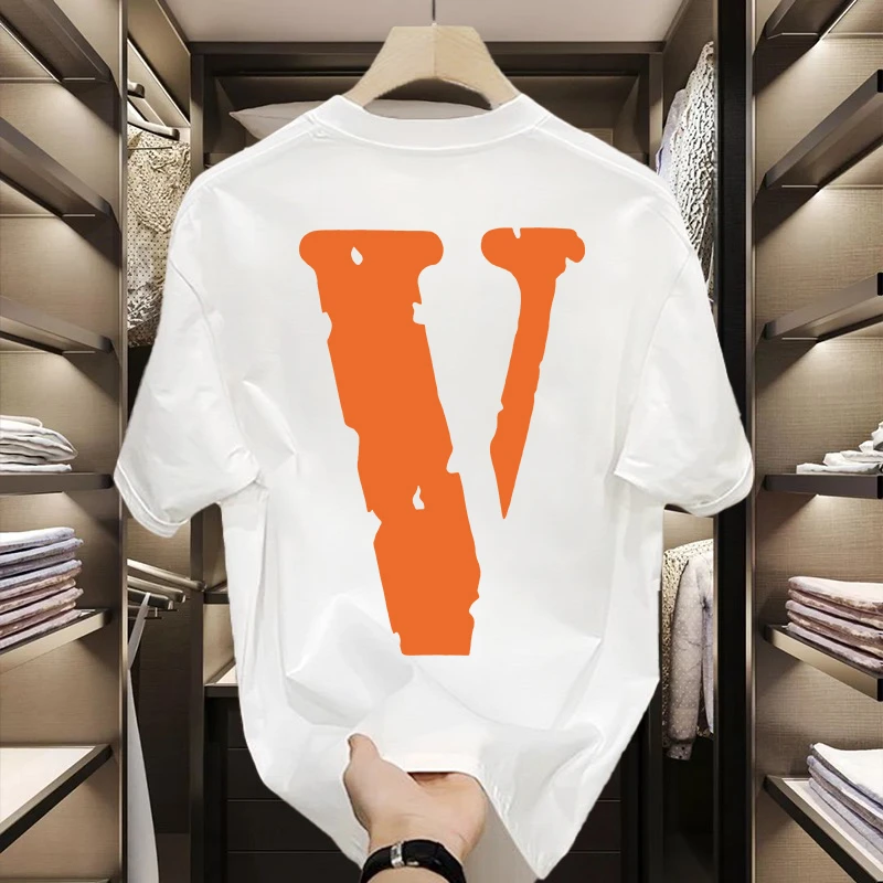 优驰威100%纯棉美式潮牌短袖t恤夏季宽松圆领设计感小众百搭上衣