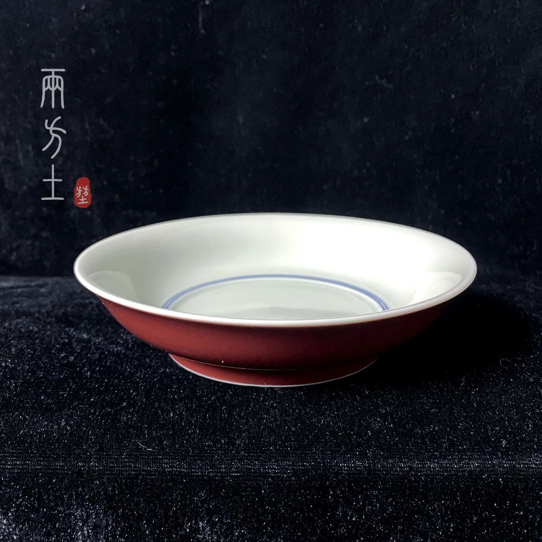 两方土 聚壹堂仿古小壶承陶瓷蓝线壶承色釉 多款可选 直径：13.5cm