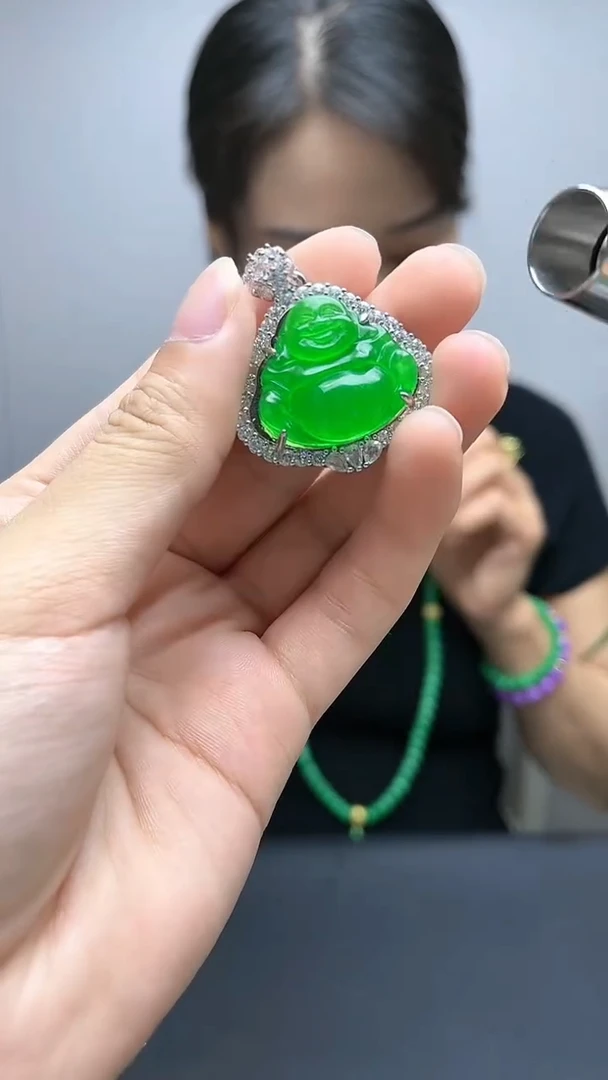 【闪购商品】翡翠吊坠(不含链)银S925镶嵌吊坠