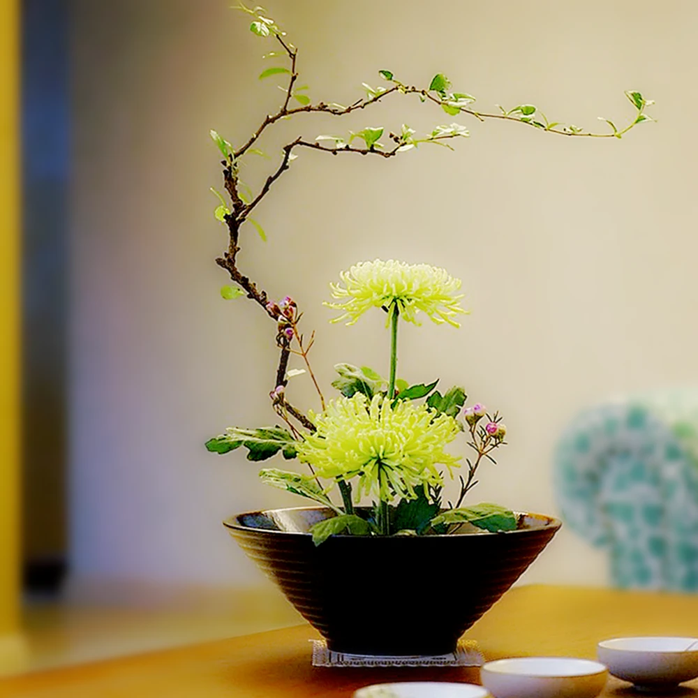 斗笠碗敞口喇叭碗中式窑变复古花器陶瓷器皿文人书房茶室禅意窑变