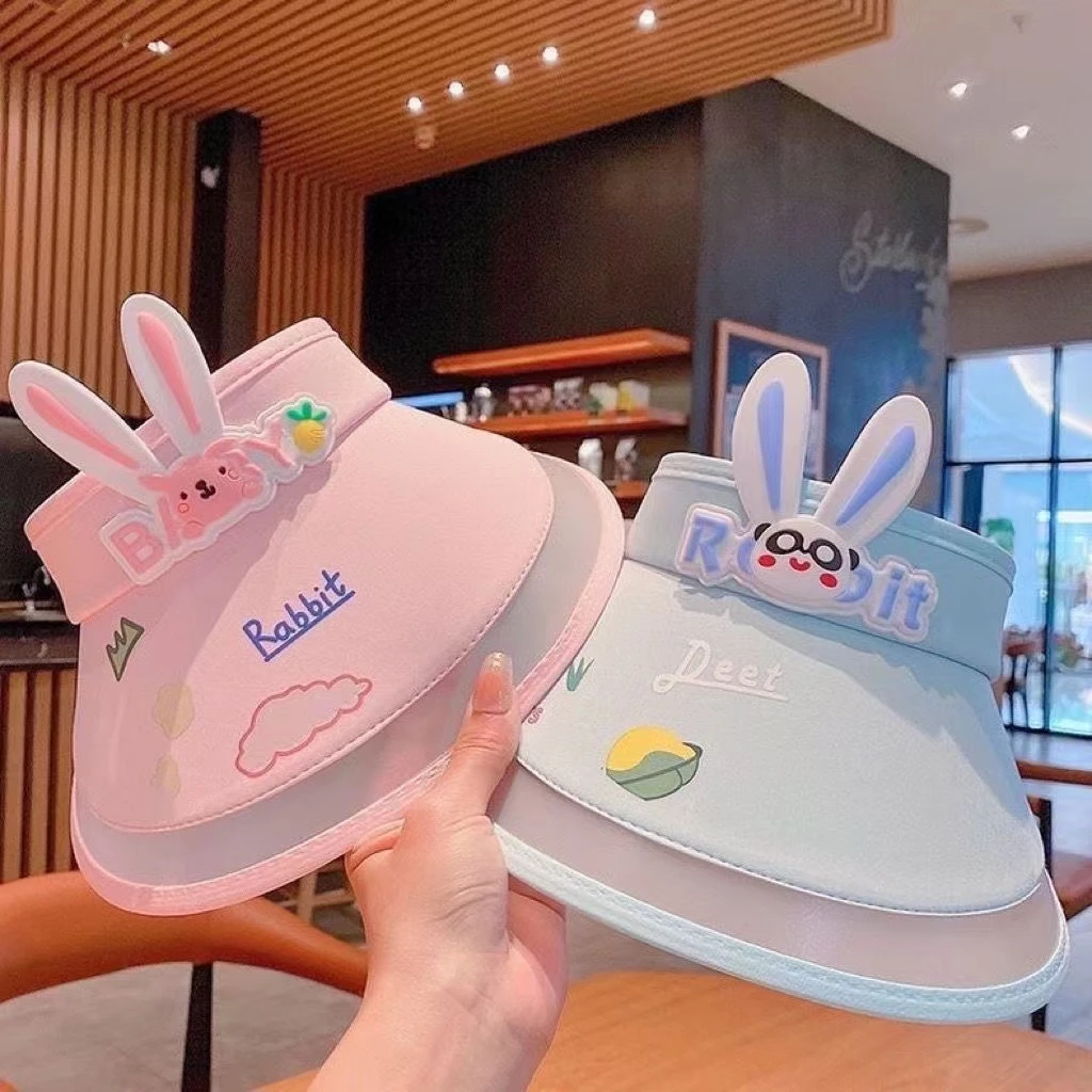 儿童防晒太阳帽夏季出游宝宝空顶遮阳帽可爱男女童帽子大帽檐遮脸