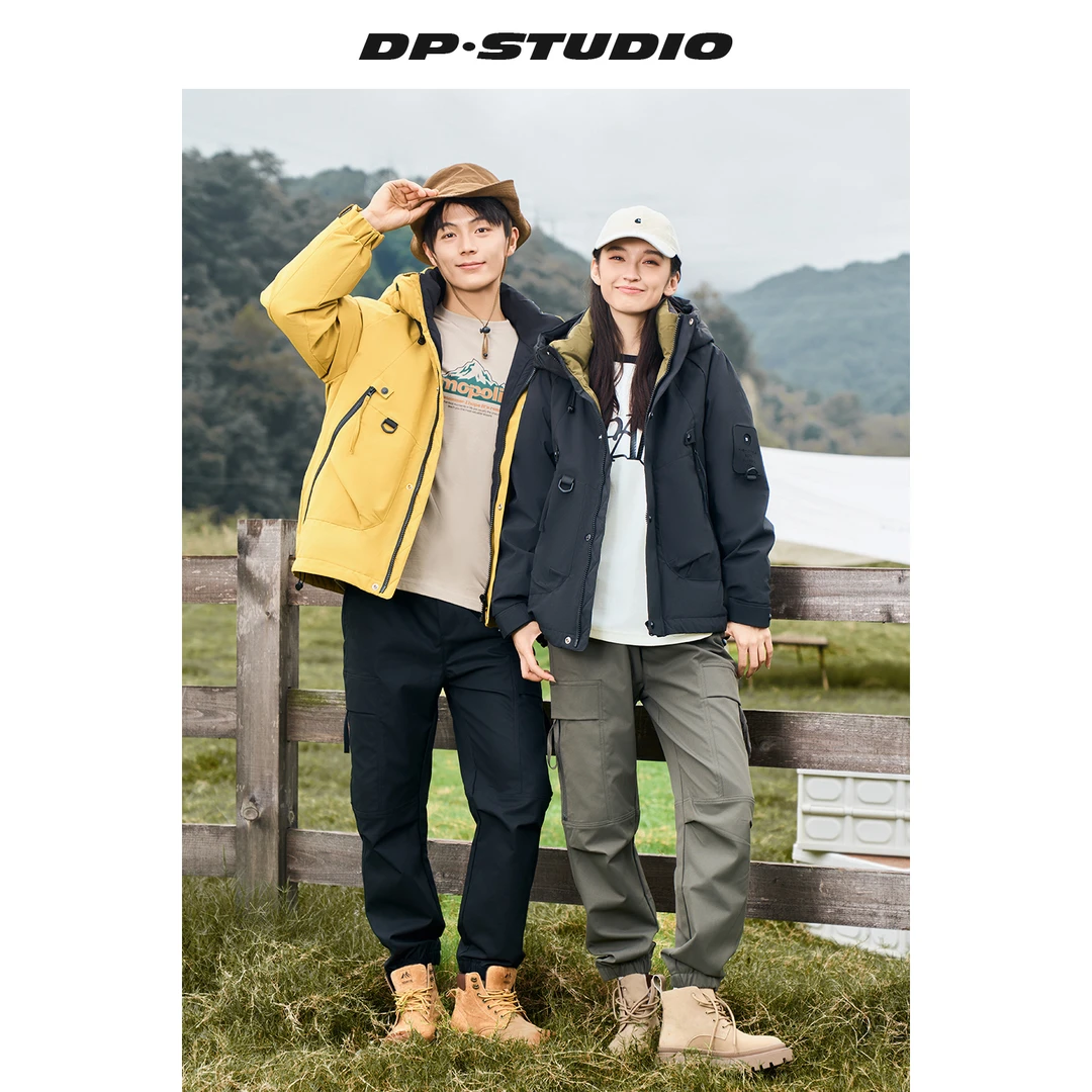 冬季情侣款短款羽绒服鸭绒保暖连帽加厚外套情侣款2254