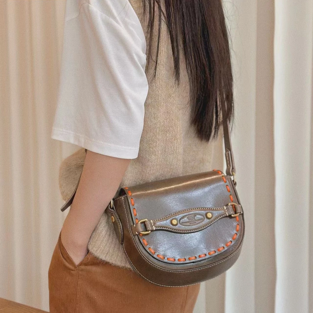 【精致复古】可皮手工皮具玛丽凹斜挎包