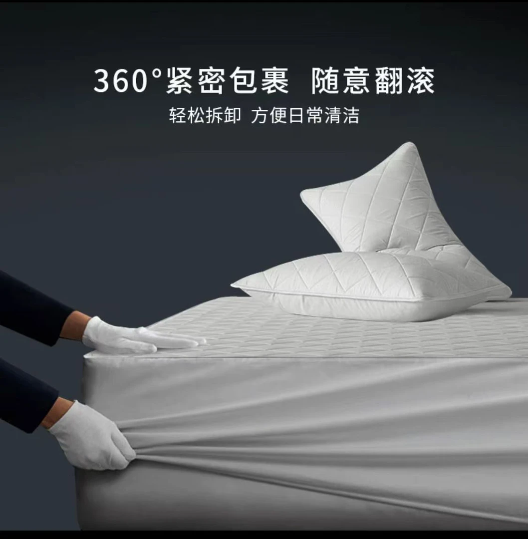 酒店纯色磨毛夹棉防滑透气加厚罩套防螨防尘床笠防水拆卸防滑床笠