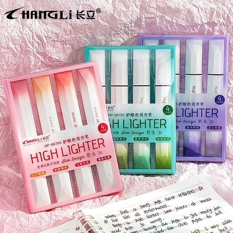 荧光笔ins学生专用划重点软头马卡龙多巴胺高颜值记号笔护眼套装