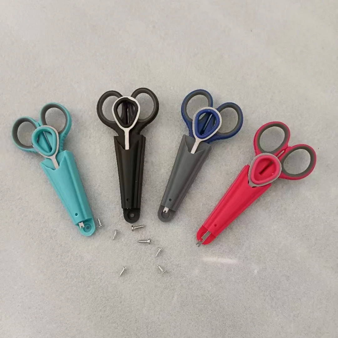 钓鱼蓝色带脱钩器钓箱专用剪刀不锈钢铅皮蓝色渔具用品垂钓小配件