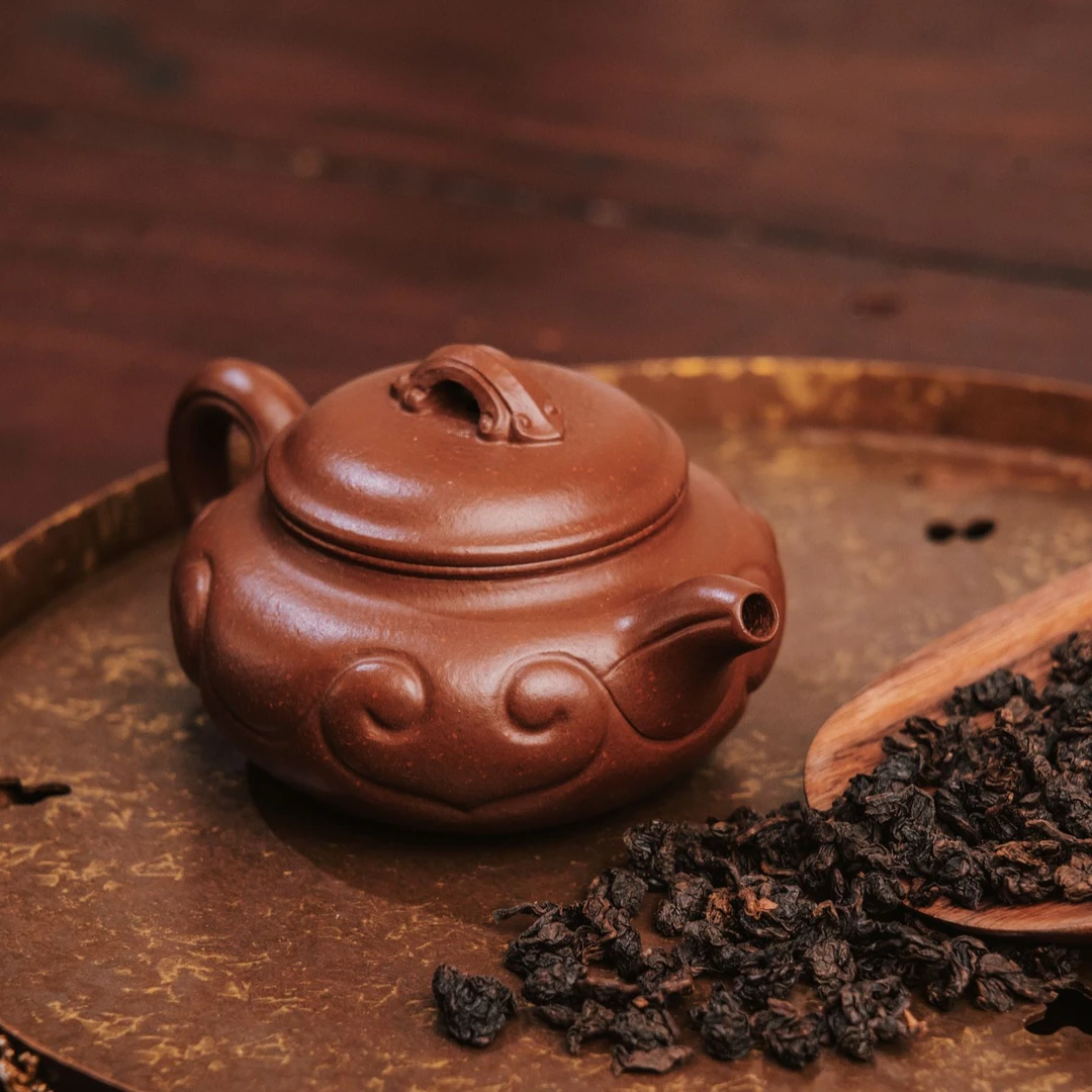 全手工如意仿古紫砂茶壶正宗宜兴原矿紫玉金砂小品泡茶壶吴静雅制