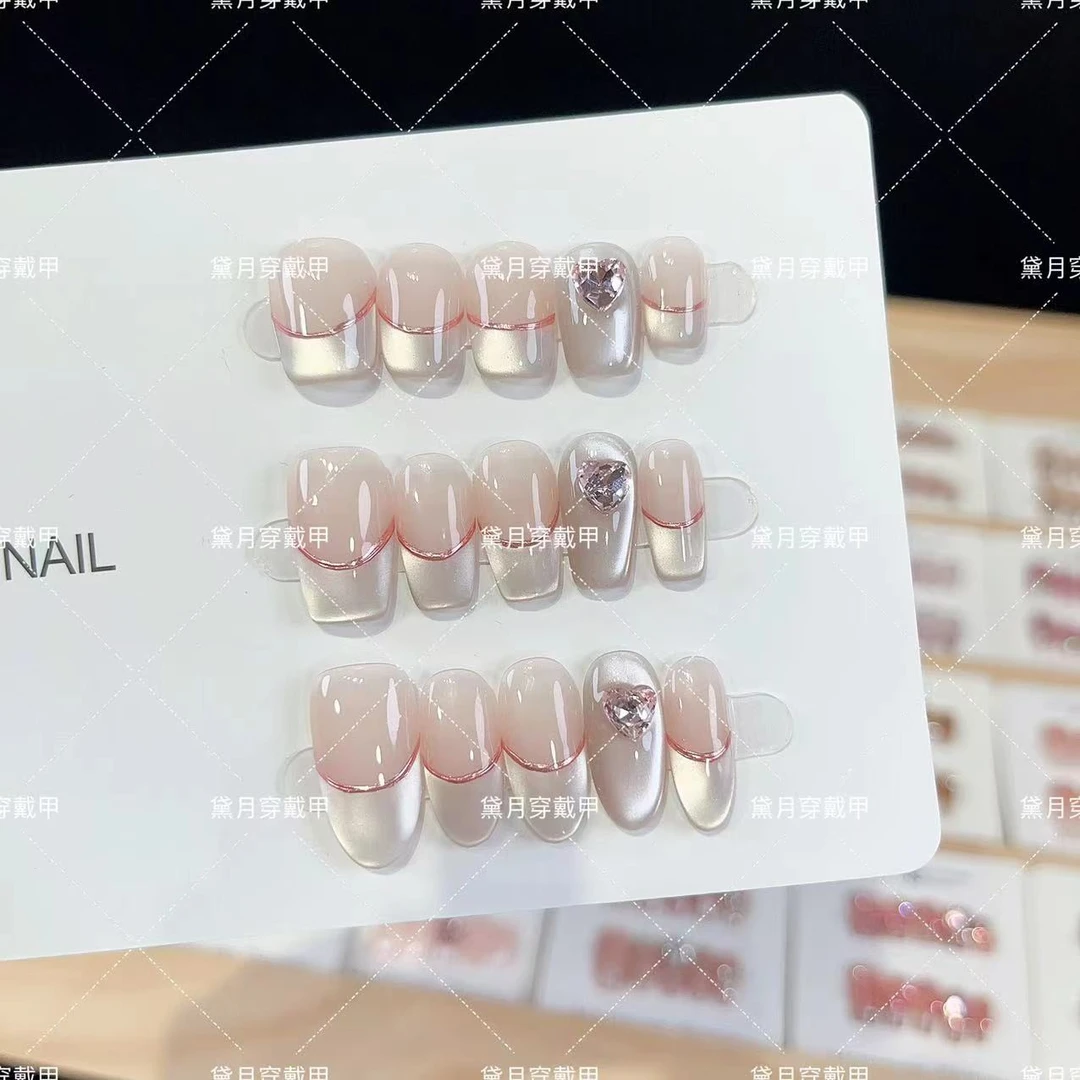 纯手工光疗美甲琉璃 气质美甲贴片假指甲成品可拆卸穿戴甲