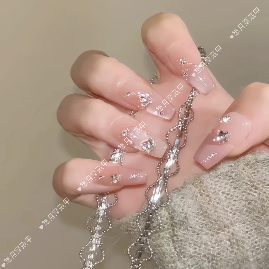 纯手工光疗新款梦境蝶语美甲气质美甲贴片假指甲成品可拆卸穿戴甲