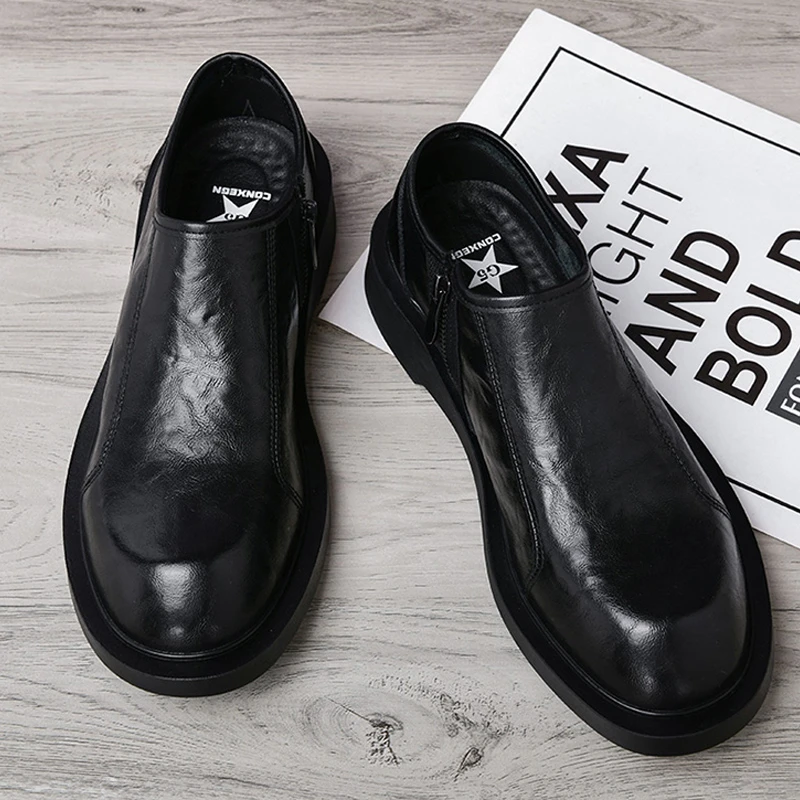 软皮软底 爆款牛皮男士商务休闲皮鞋英伦风软皮一脚蹬男鞋5999
