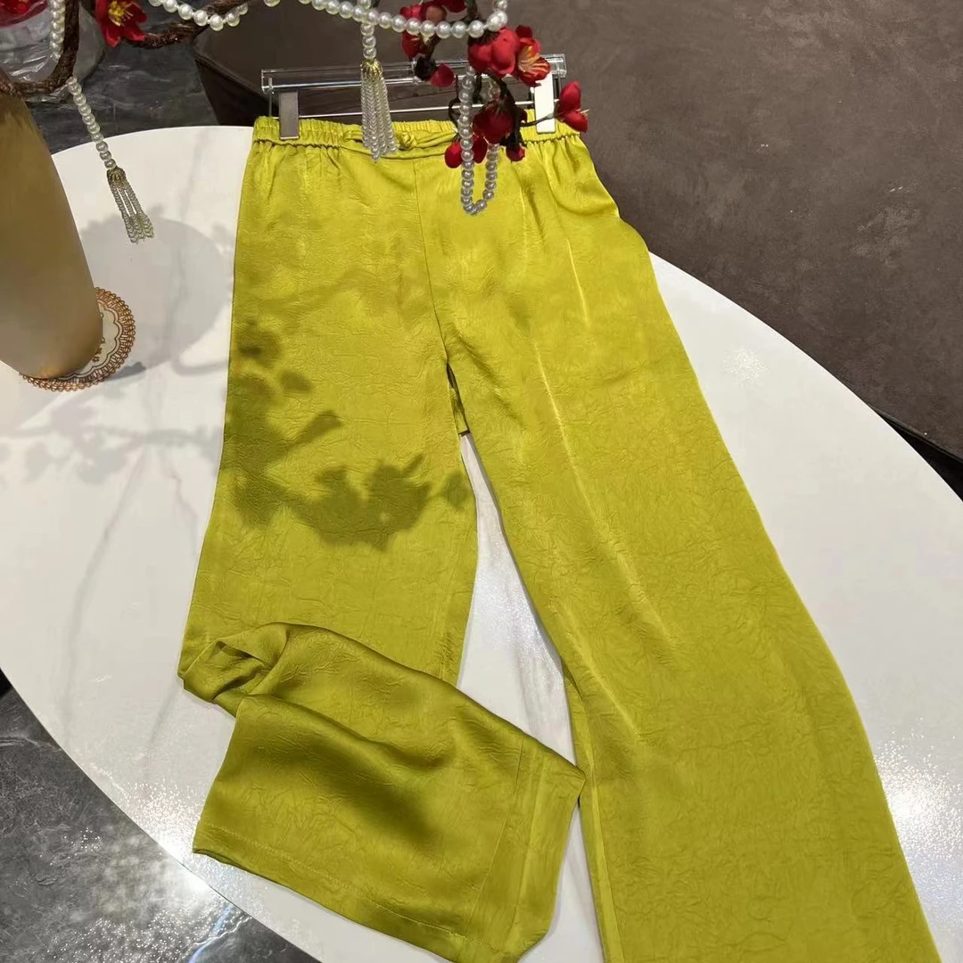 醋酸长款百搭夏季阔腿裤68688