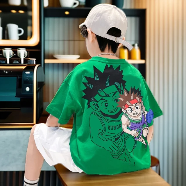 A015孙悟空t恤男童洋气宝宝夏季纯棉韩版帅气半袖男孩 短袖宽松潮