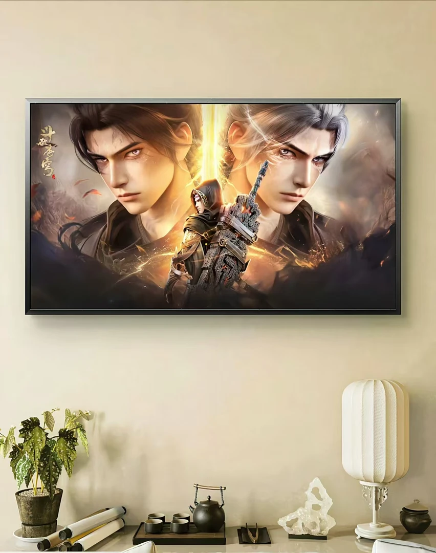 斗破苍穹 萧炎 炎帝  国漫 pvc40x80  卧室 客厅 家居 晶瓷画挂画