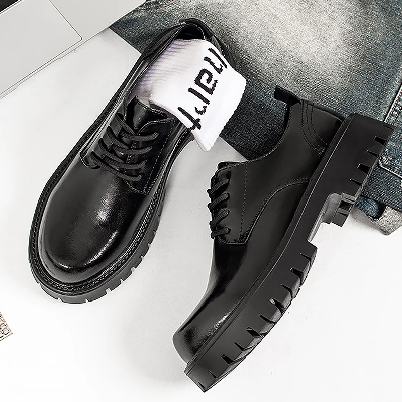 特大码男鞋45休闲英伦风男士皮鞋46圆头德比男鞋47商务正装鞋子48