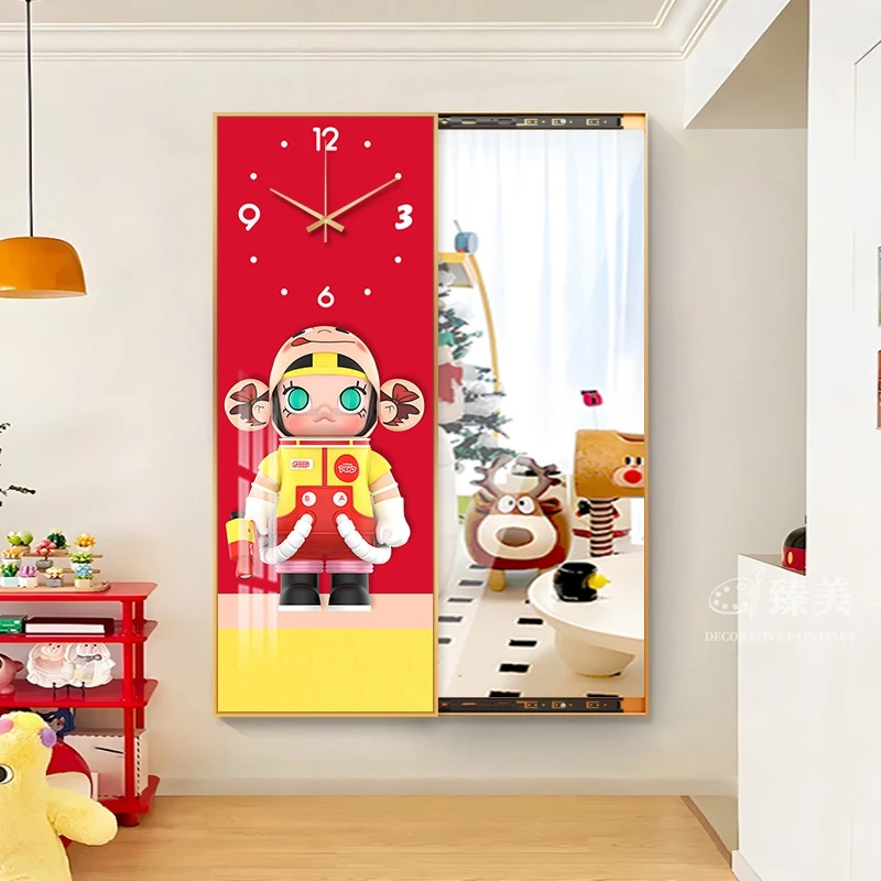 多巴胺玛特全身镜隐形穿衣镜装饰画隐藏式玄关暗藏式入户推拉壁画