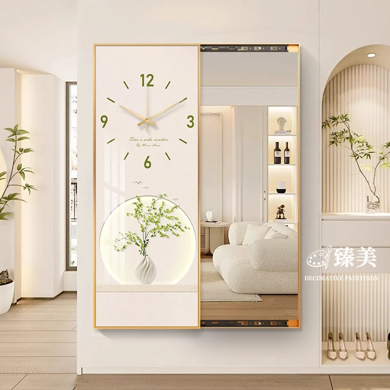 推拉隐藏式全身镜小清新隐形穿衣镜装饰画镜子可关闭玄关家用壁画