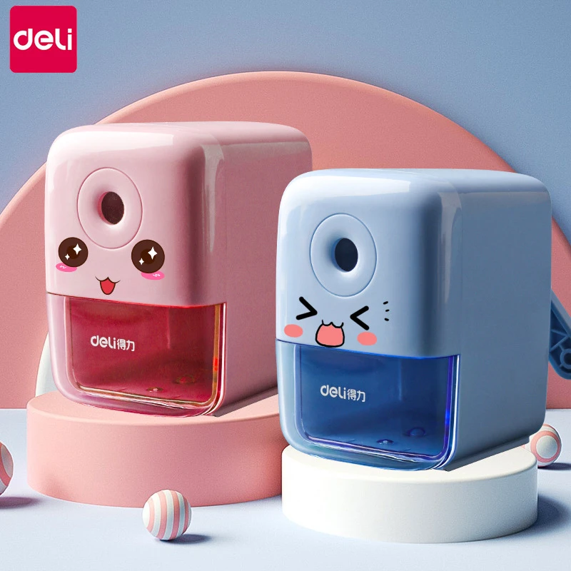 得力削笔机自动进笔不夹手防断铅卷笔刀削笔器男女可爱儿童学生