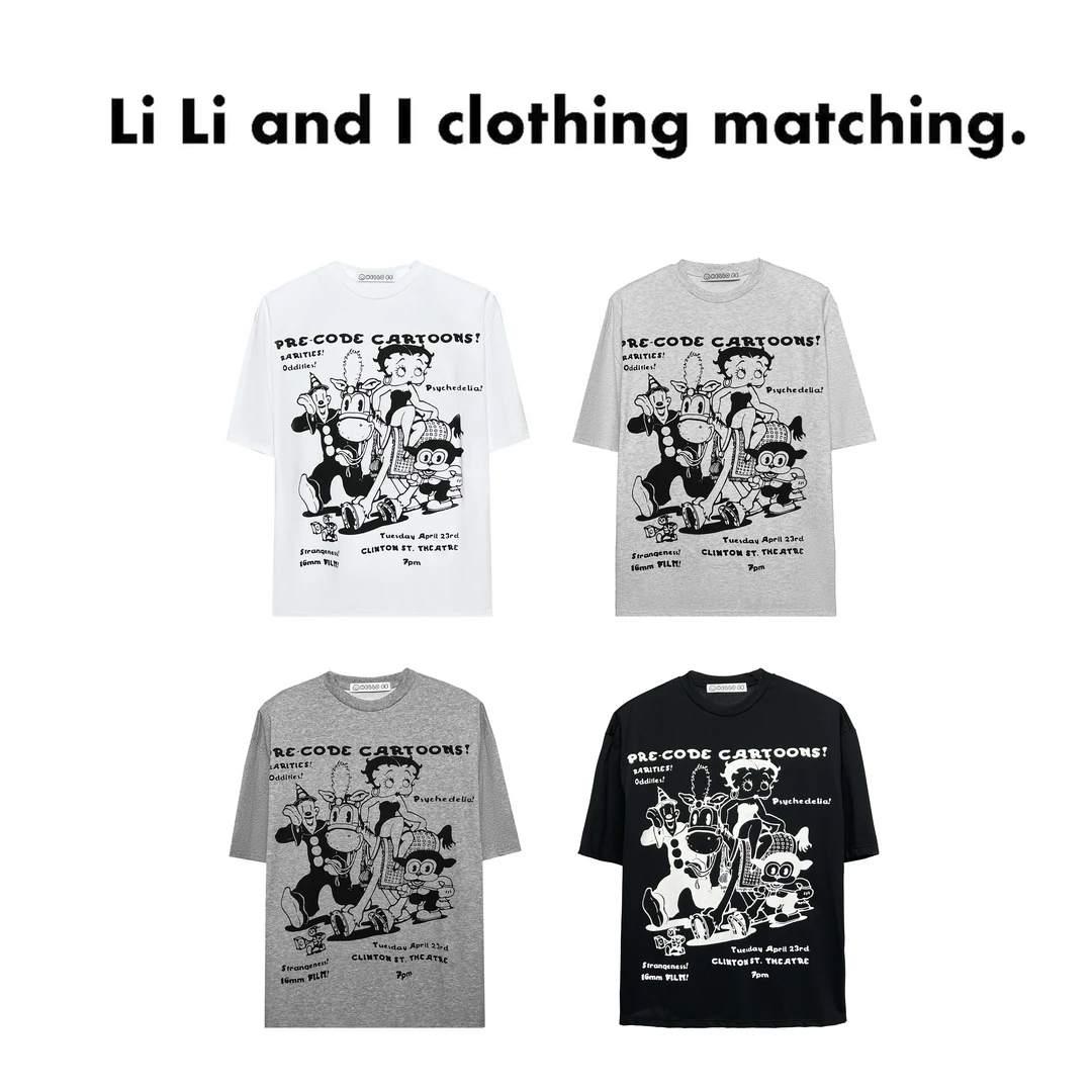 Li Li and I 「嗨嗨贝蒂短袖」东大门韩国代购大码显瘦打底内搭宽松