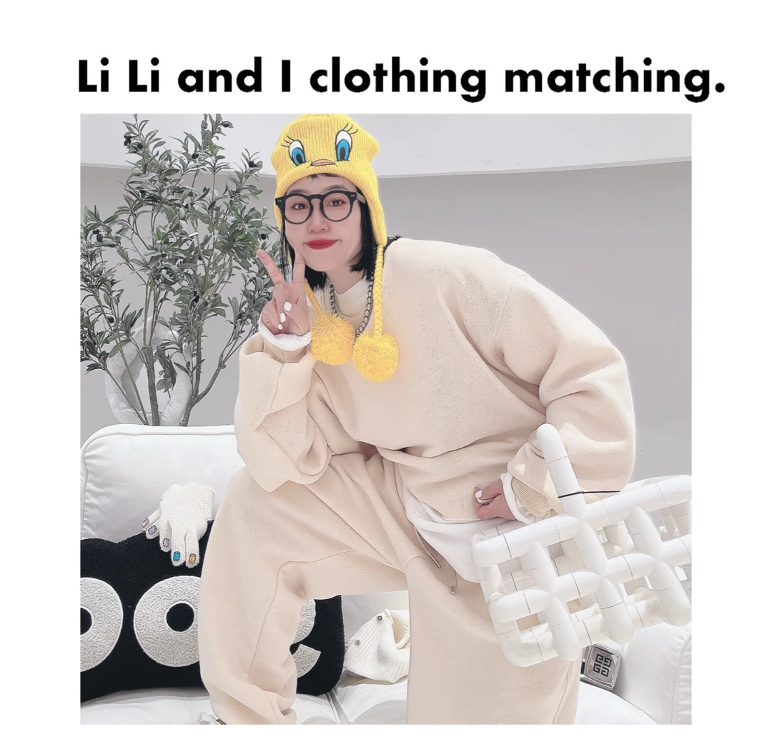 Li Li and I「 有点调调套装」慵懒感 时髦冬季必入 加绒加厚套装