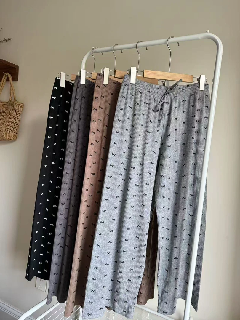 霞姐甄选！重磅螺纹木浆棉家居裤睡裤