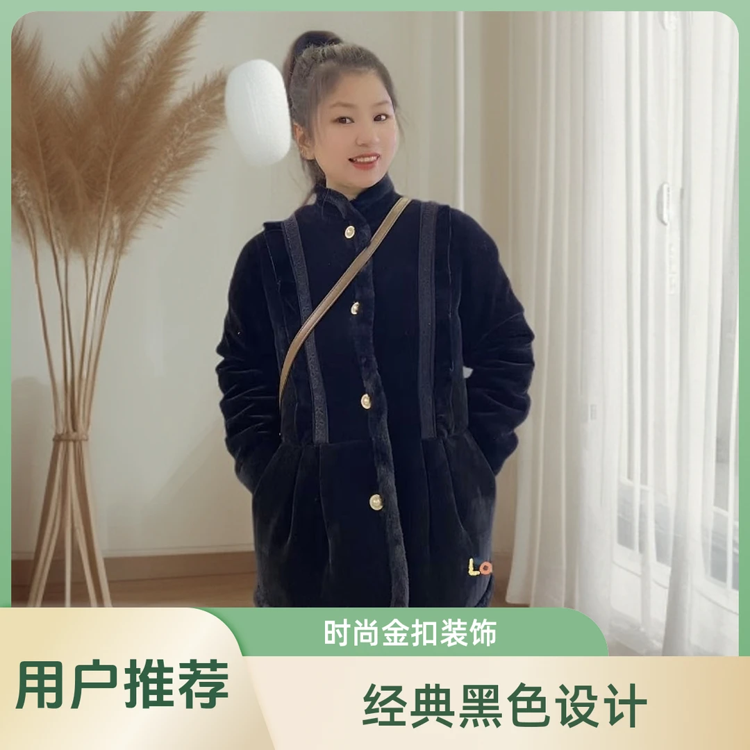 厚款女家居服套装复古秋冬保暖网红黑色女士竖条纹冬款套装显瘦