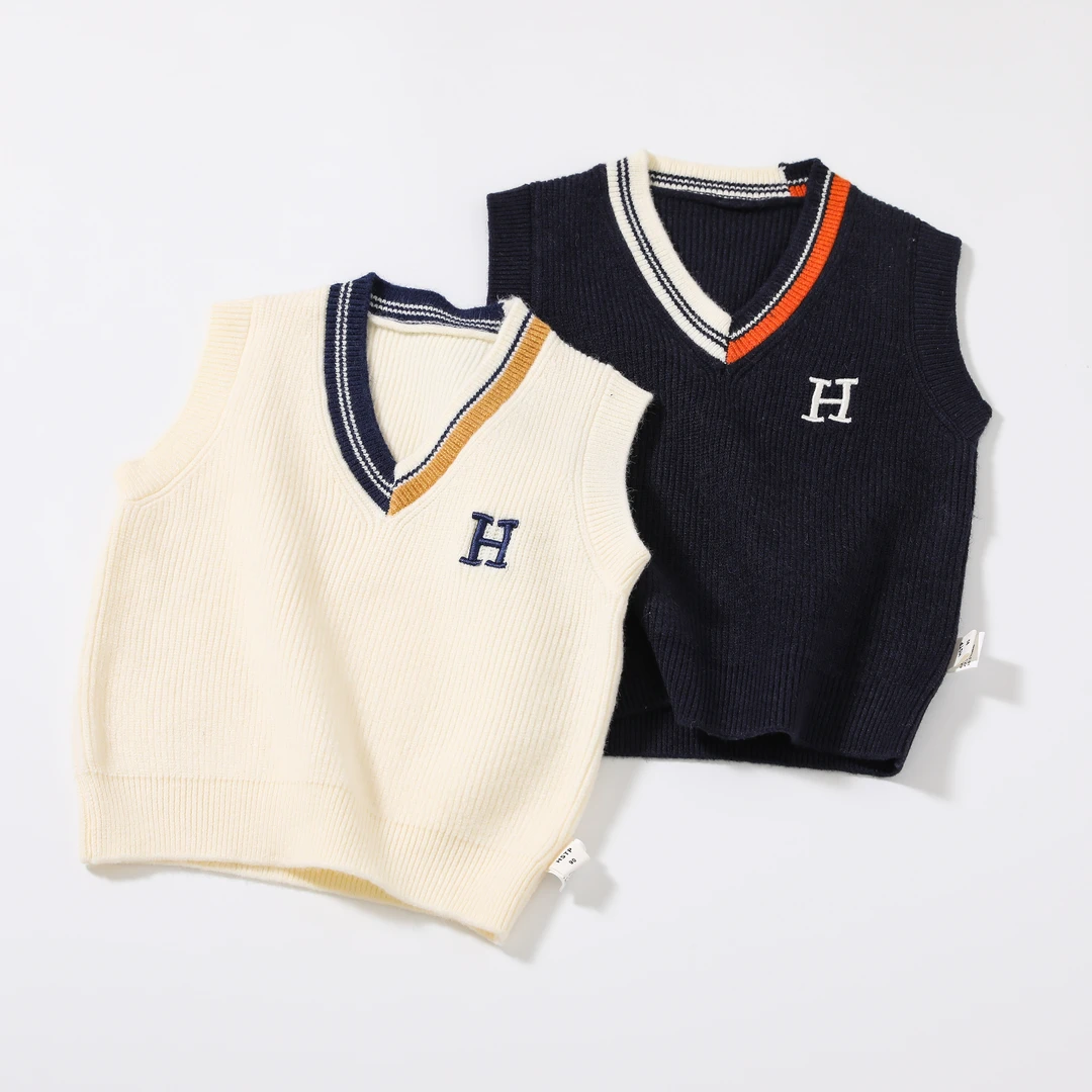 儿童装春秋款针织背心毛线衣宝宝保暖马甲男童坎肩毛衣女童针织衫