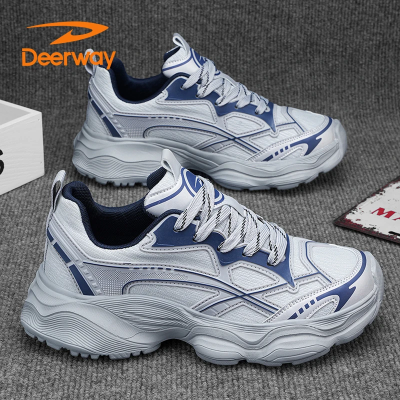 德尔惠男鞋2025夏季休闲潮流百搭街拍厚底增高耐磨防滑轻便运动鞋