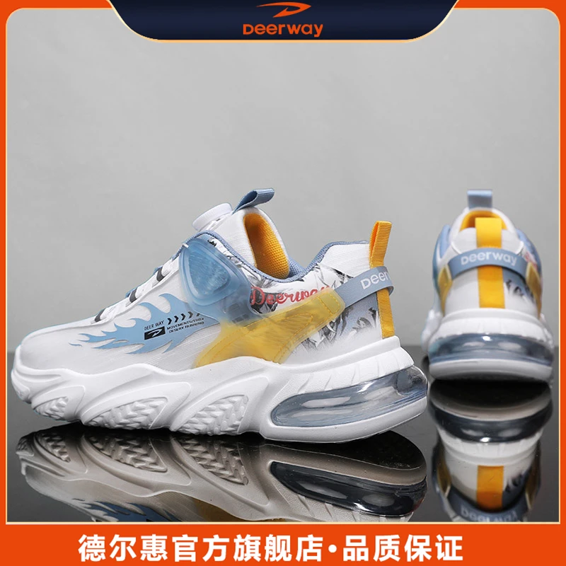 德尔惠男鞋夏季网面透气老爹鞋气垫减震风感波粒休闲跑步运动潮鞋