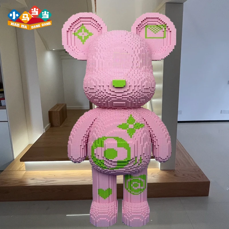 97cm超大大粉熊-0.8大颗粒益智积木玩具亲子拼装女孩礼物摆件生日