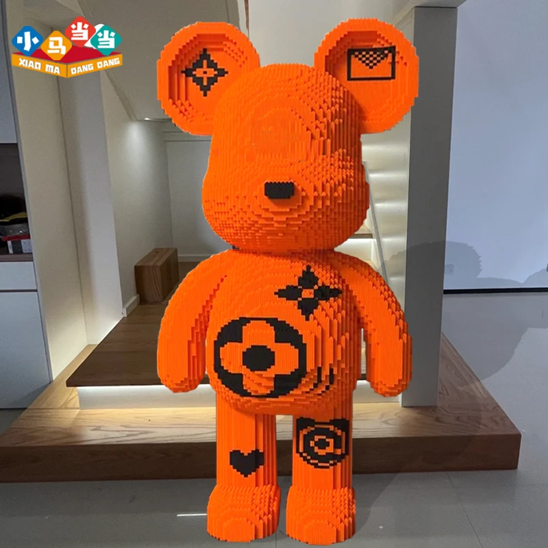97cm超大橙熊-0.8大颗粒益智积木玩具亲子拼装女孩礼物摆件生日