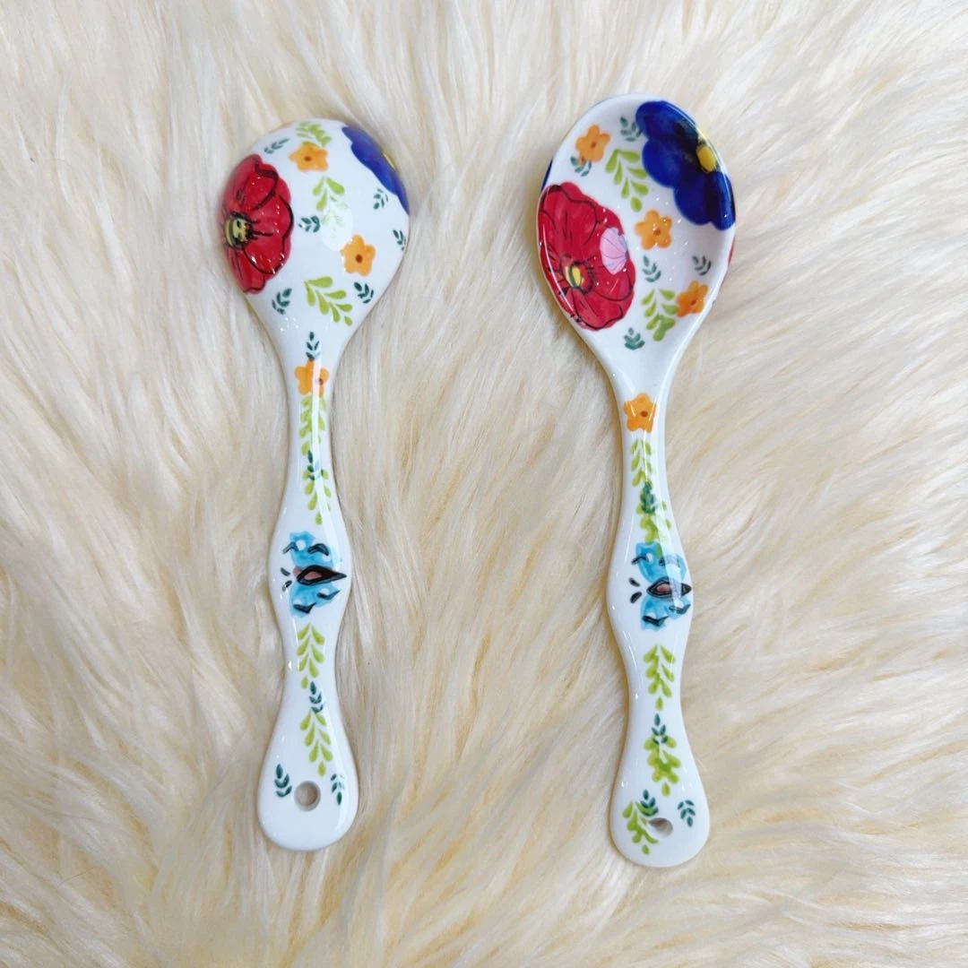 新疆包邮【西里西亚】六只装陶瓷勺 手绘防烫耐磨加厚家用6个