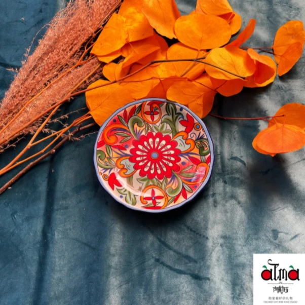 阿勒玛 新疆包邮【芊芊花】加厚防烫轻奢餐盘欧式6寸小碟子