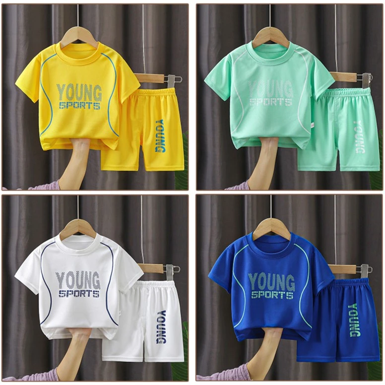 儿童夏装球服套装宝宝短袖短裤透气韩版日常运动两件套薄款