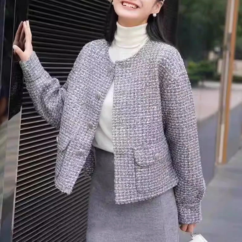 {专柜}商场同款2025秋冬时尚圆领粗花呢小香风短外套 5400912