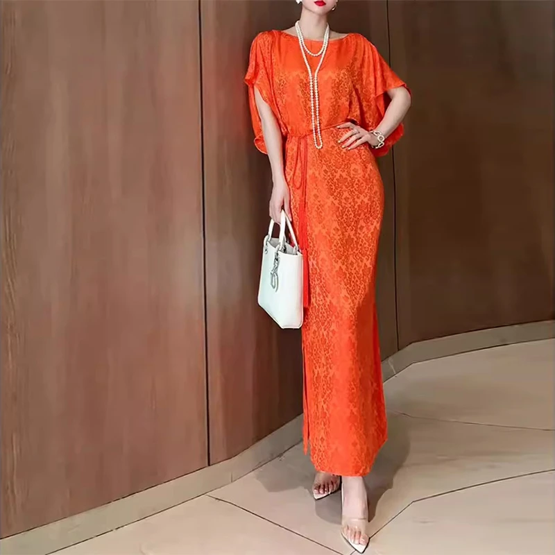 法式气质女神范高级感正式场合高端轻奢大牌醋酸缎面连衣裙2025夏