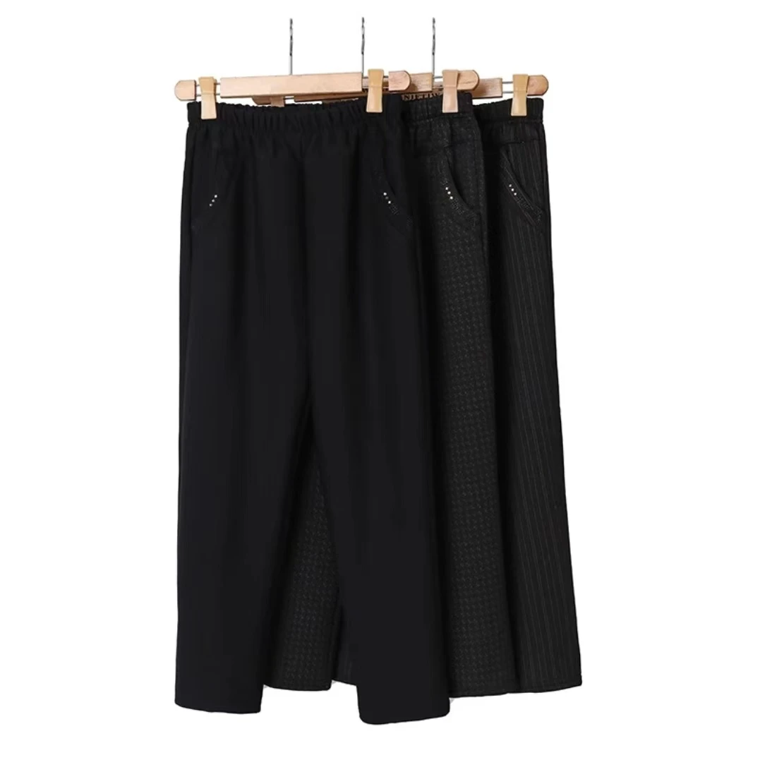 春秋妈妈装裤子宽松直筒春季中老年人加绒加厚保暖外穿百搭裤2487