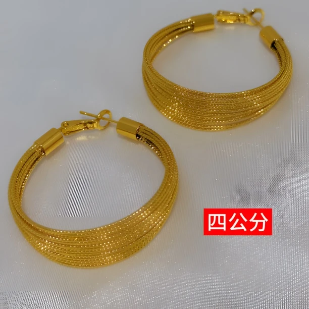 铜合金耳饰 金色耳环【四公分】麦穗水滴款耳环 30号