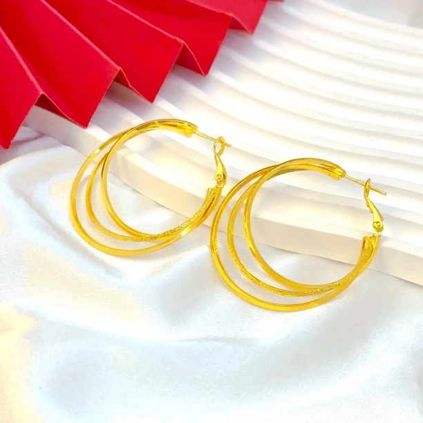 铜合金耳饰 金色耳环【四公分】三生三世耳环【平替好物】56号