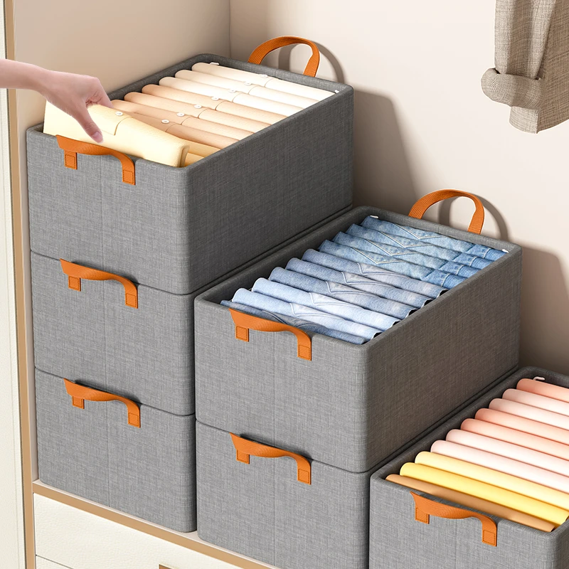 衣服裤子收纳盒家用衣柜衣物分层分类神器抽屉式折叠储物筐整理箱