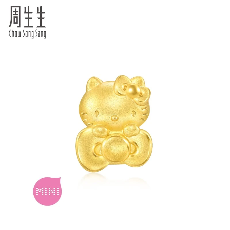 周生生三丽鸥蝴蝶结Hello Kitty黄金串珠94287C定价