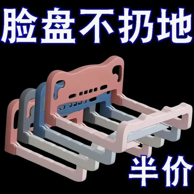 多功能脸盆架免打孔卫生间挂壁置物架浴室盆子折叠收纳架洗脸盆架