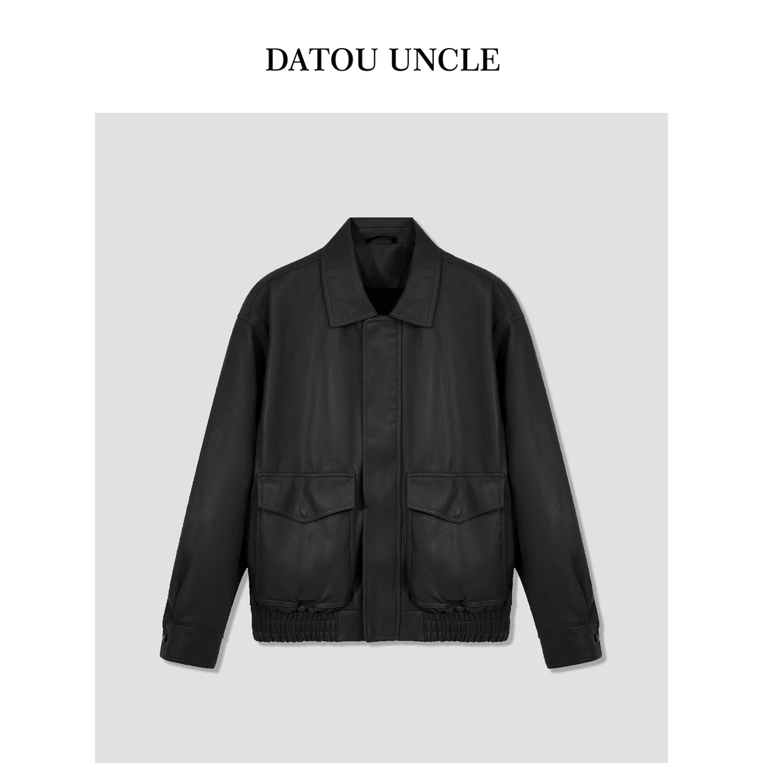 【大头叔叔】秋季新款简约时髦高感机车夹克轻薄皮衣外套DD881