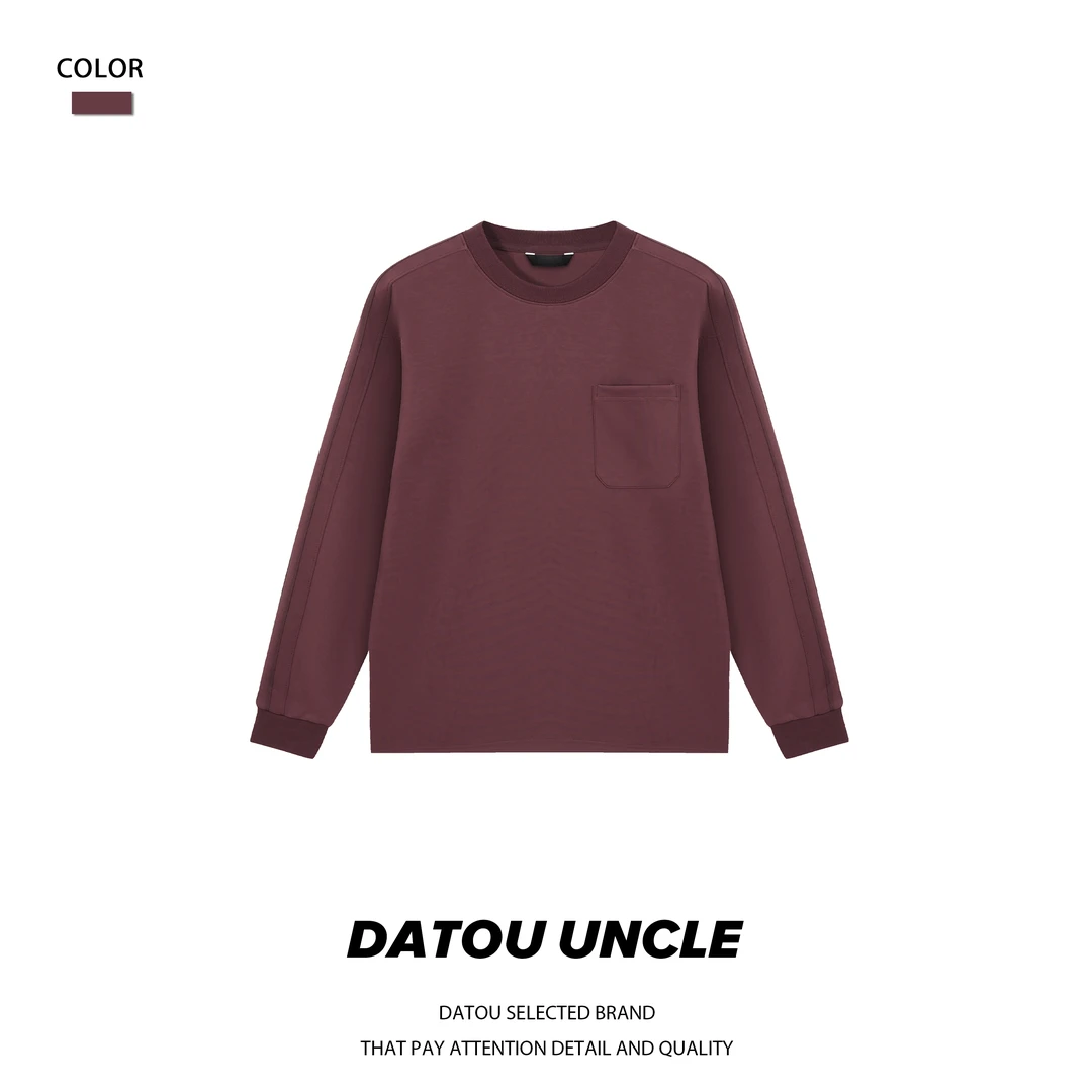 【大头叔叔】chic美式莫代尔空气层重磅纯色长袖卫衣DDT2132